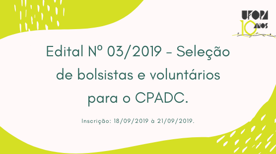 Não perca essa oportunidade, são 02 vagas para bolsista e 02 para voluntário!
