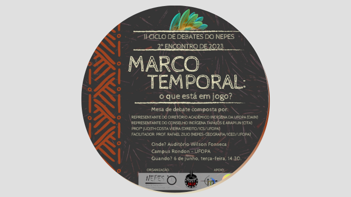 A mesa de debate conta com a presença de representantes do Diretório Acadêmico Indígena da UFOPA (DAIN) e do Conselho Indígena Tapajós e Arapiun (CITA), e com a professora Judith Costa Vieira, do curso de Direito da UFOPA.